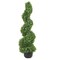 2 pcs Artificial Boxwood Spiral Topiary Decorative Plant with Replacement Leaves